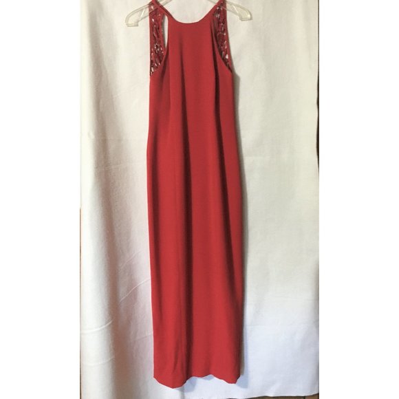 LAUNDRY BY SHELLI SEGAL Womens Long Red Party Dress Evening Gown-Size 4 - Picture 1 of 5